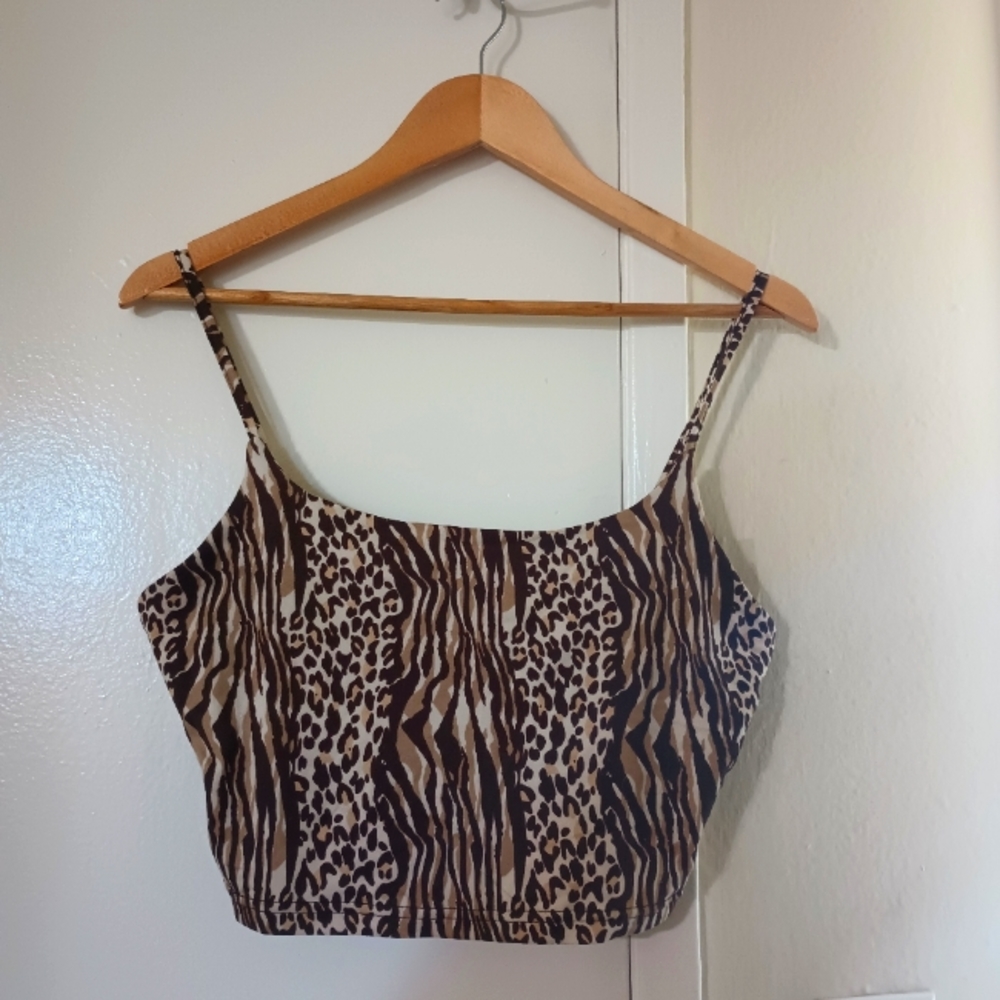 Animal Print Cami Crop Top